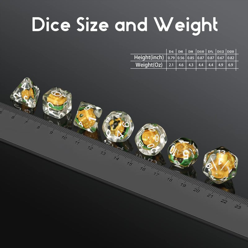 DNDND Hamburger Dungeons and Dragons Dice, 7PCS Resin DND Dice Set with Velvet Bag for D&D Role Playing Games and Tabletop Games（Hamburger - Image 4